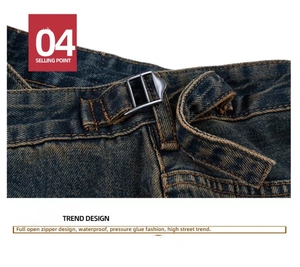 Pantalones cortos de mezclilla no elásticos personalizados, pantalones cortos de mezclilla holgados Jumbo Fit, pantalones cortos holgados de gran tamaño para hombre, tela de algodón, punto informal, patrón sólido - Product Image 4