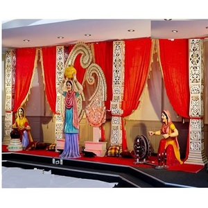 Estatuas de señora de la cultura Punjabi para decoración de boda señora Punjabi con decoración Charkha decoración de escenario de boda Cultural - Product Image 6