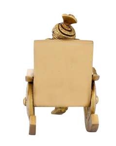 Ganesh en laiton assis sur une chaise de repos Idol Murti Moorti Ganpati Statue Vinayak Vinayaka, 5 H x 3.1 W x 2.6 L pouces, 850 grammes - Product Image 4