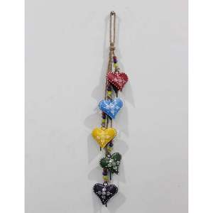 Handmade Boho-Themed Heart Hanging Bells 55cm <b>String</b> Decor with Love Gift Hand Painted <b>Garden</b> Ornaments - Product Image 1