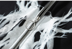 Streetwear de luxe pour hommes 100% coton sweat à capuche surdimensionné impression bouffante Logo poches latérales zippées 450gsm sweat à capuche vierge personnalisé - Product Image 3