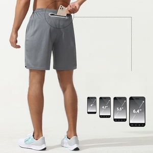 Venta al por mayor 2 en 1 pantalones cortos para correr gimnasio entrenamiento pantalones cortos para correr con bolsillo interior del teléfono pantalones cortos deportivos de compresión envío DDP - Product Image 3