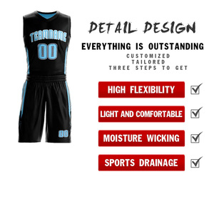 Ensemble de maillots de basket-ball personnalisés avec shorts, uniformes d'équipe pour hommes, vêtements d'entraînement, maillots de basket-ball sublimés, service OEM ODM - Product Image 2