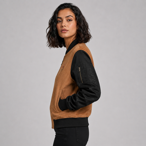 Blouson Bomber Baseball Vintage Matelassé Respirant Coupe-Vent Écologique Personnalisable avec Logo Haute Qualité Faible MOQ pour Femme - En Promotion - Product Image 6