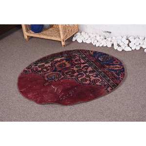 พรมปูพื้นขนแกะสีดำสีแดงคลาสสิกทรงสี่เหลี่ยมผืนผ้าขนาดใหญ่2.9 x 2.9ft 10มม. แผ่นรองยางหนาสำหรับนั่งเล่นข้างเตียงสำหรับโถงทางเดิน - Product Image 1