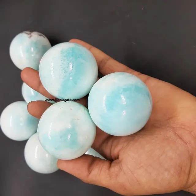 Sky Blue Hemimorphite Sphere Crystal Ball Healing Stone | Polished High Quality Hemimorphite Sphere Ball Quartz Crystal Spheres
