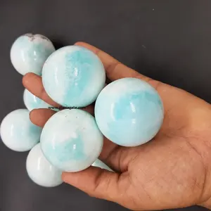 Boule de cristal de sphère d'héimorphe bleu ciel | Pierre de guérison | Boule de sphère d'héimorphe polie de haute qualité sphères de cristal de Quartz