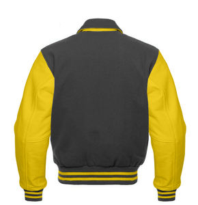 Veste universitaire en toile de haute qualité, couleurs personnalisées, séchage rapide, broderie en chenille, manches en cuir, style urbain - Product Image 2