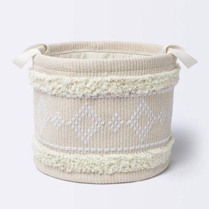 Cesta de almacenamiento tejida a mano de lujo Patrón bohemio Tejido plano Plegable Fabricante directo de fábrica de ITHL - Product Image 2
