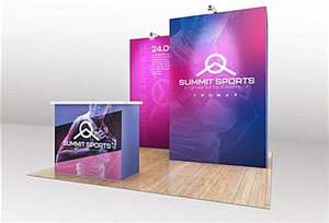 Nouveau stand d'exposition TULPAR avec logo personnalisé, de haute qualité, en forme de L, modulaire, installation rapide, cadre en aluminium, polyester - Product Image 6