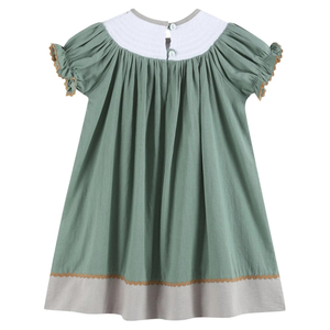 Handmade Smocked Soft Linen Dress for <b>Baby</b> Girls Casual Style for Toddler's <b>First</b> Birthday OEM Made in Vietnam - Product Image 2