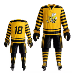 Venta al por mayor personalizado hombres uniforme de hockey sobre hielo con transpirable Jersey y pantalones Kit completo OEM ODM impresión disponible para los equipos - Product Image 1