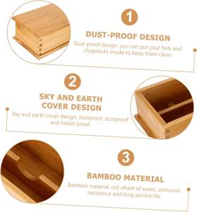 Caja de Cubiertos de Bambú para Servir, Bandeja de Madera Vintage, Paletas de Madera, 1 Unidad - Product Image 4