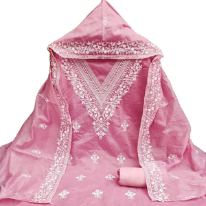 Nuevo lanzamiento Nazanin Traje de material de vestido de algodón y seda de cuatro lados para mujeres Menos Dupatta - Product Image 1