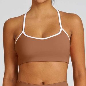 Femmes été minceur deux pièces ensemble de sport en gros nouveaux Leggings de Yoga avec licou et haut sans manches survêtement confortable - Product Image 3