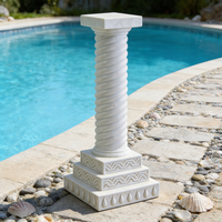 Socle en résine en spirale torsadée - Design d'inspiration grecque, base extérieure élégante pour statues de jardin et accents de jardinières