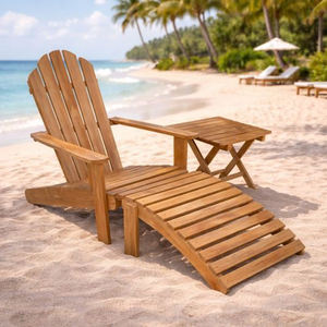 Chaise longue Adirondack en teck massif d'Indonésie, résistante aux intempéries, mobilier d'extérieur pour bord de piscine, patio, utilisation en station balnéaire, au meilleur prix - Product Image 2