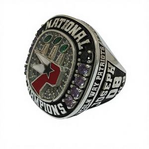 Bague de championnat personnalisée en acier inoxydable et zircon |   Bague d'équipe sportive unisexe moderne personnalisée - Product Image 3