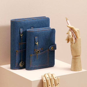 <span class=keywords><strong>Agenda</strong></span> Diaria LABON A5 con 6 Anillas, Cubierta de Tela Vaquera, Organizador con Bolsillo - Product Image 2