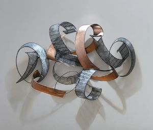 AK laiton décoration de la maison moderne lumière luxe métal salon grande taille or et noir fini nid d'abeille métal tenture murale - Product Image 5