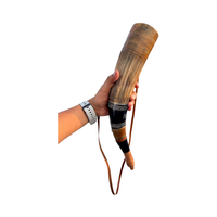 Trompette de combat en corne de bœuf naturelle polie, style Viking médiéval, écologique, pour boire
