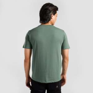 T-shirt basique GA 100% coton biologique vert uni coupe classique en jersey imprimé sérigraphié – Vêtements vierges - Product Image 2