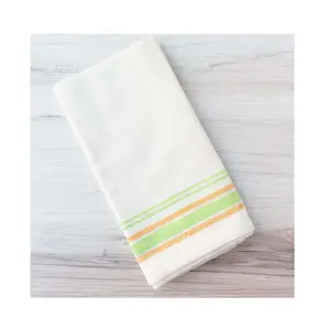100 % Baumwolle weiße Farbe Küchenhandtücher mit hängenden Schleifen Geschirrsets zum Waschen und Trocknen von Geschirr Tee und Handtuch
