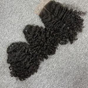 Rizado birmano de alta calidad en extensiones de cabello humano al por mayor de trama 100% cabello crudo un donante - Product Image 4