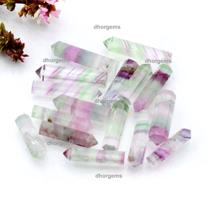 Colgante de Cristal de Fluorita Arcoíris, Gema Natural de Doble Terminación, Torre de Fluorita Azul Verde, Piedra para Joyería Curativa - Product Image 4