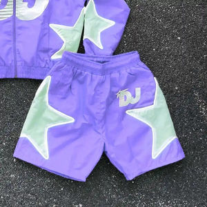 Customized Two Piece Windbreaker Set Reflective Nylon <b>Zip</b> Up Jacket and <b>Shorts</b> Tracksuit Lightweight Streetwear Style For Unisex - Product Image 5