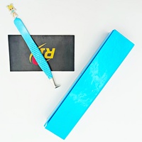 Pince à épiler professionnelle CNC pour cils de poupée, pointe fine, acier inoxydable, bleu ciel pailleté, pince à volume 90 degrés