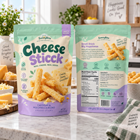 Sachet Doypack Personnalisé avec Fenêtre Transparente et Trou Euro, Qualité Alimentaire, pour Produits Alimentaires ou Bâtonnets de Fromage, en Mylar