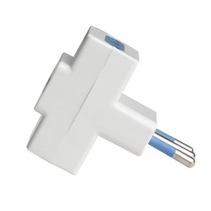 Ba điện cắm Adapter 2P + t 10A với 3 ổ cắm 10A 2P + t 250V Max 1500W trắng-điện Vật liệu/đa-ổ Cắm phích cắm - Product Image 1