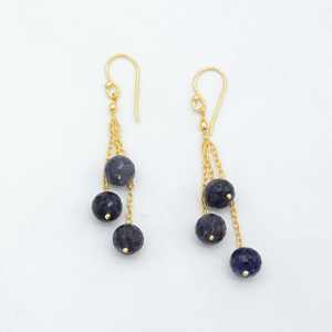 Boucles d'oreilles Boho Chic en acier inoxydable plaqué or 18 carats, mignon cadeau de mariage pour les femmes, principalement en diamant, perle et pierre précieuse - Product Image 1