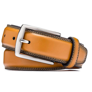 2024 nueva llegada cinturones de cuero para hombres profesional mejor precio piel de vaca ligera con hebilla de hierro gran oferta - Product Image 1