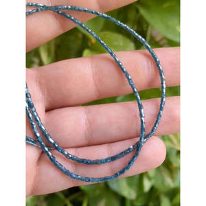 Diamants naturels de qualité supérieure, perles en tube de diamants bleus - Product Image 3