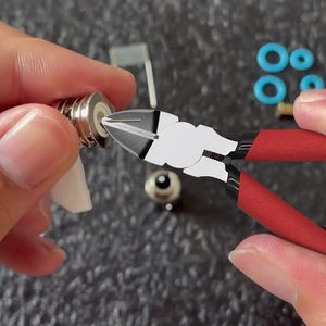 Cortador lateral profesional de acero inoxidable de 6 pulgadas, cortadores de alambre con resorte Diagonal con mango rojo antideslizante para la fabricación de joyas - Product Image 4