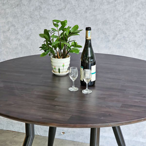 Melaleuca <b>Wood</b> Round Dinig <b>Table</b> with Tapered Iron Legs 120cm <b>Extendable</b> BA68182 - Product Image 5