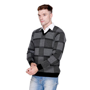 Pulls légers pour hommes à prix réduit Pulls à col en V pour hommes de marque privée Pulls pour hommes de grande taille - Product Image 3