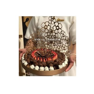 Décoration de table la plus récente Plateau et bol de service en chocolat plaqué or Fournisseurs de restaurants et d'hôtels Bols de service - Product Image 1