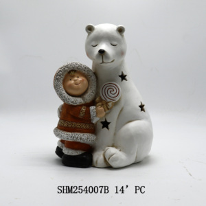 <span class=keywords><strong>Hallmark</strong></span> Frosty Friends escultura de resina chica sosteniendo oso adorno de <span class=keywords><strong>Navidad</strong></span> regalo para decoración del hogar decoraciones de <span class=keywords><strong>Navidad</strong></span> - Product Image 3