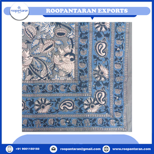 Dernière nappe Jacquard personnalisée élégante bloc à la main imprimé pur coton artisanat intemporel prix de gros - Product Image 4