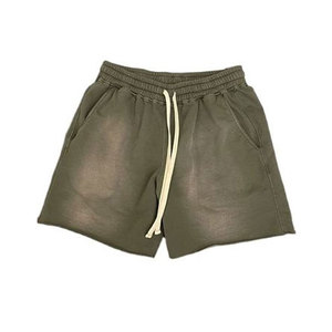 Shorts con Efecto Desgastado por el Sol, Estilo Vintage Premium, Corte Relajado, Tela Suave, Ropa Urbana, Ropa de Verano - Product Image 1