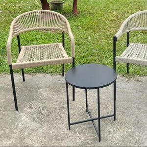 Chaise de salle à manger d'extérieur avec ensemble de corde et cadre en bois massif-Durable et écologique - Product Image 1