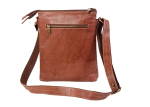 Bolso de cuero genuino para mujer, bandolera de Color marrón con logotipo personalizado, nuevo, de moda, con cremallera - Product Image 2