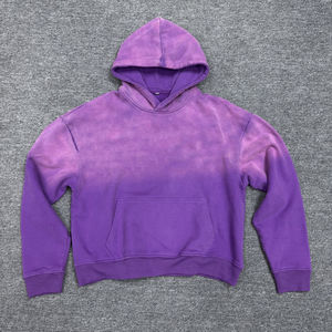 Sweat à capuche pour homme personnalisé, coton lourd vintage, molleton, taille plus, délavé à la pierre, effet usé, luxe, broderie 3D, motif uni - Product Image 4