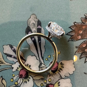 แหวนเพชรรูปวงรีหรูหราสำหรับผู้หญิงของขวัญงานหมั้นและงานแต่งงานแหวนดีไซน์เนอร์สำหรับผู้หญิง - Product Image 4