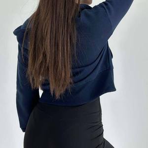 Vêtements de rue personnalisé uni teint sweat à capuche zippé pour les femmes Vintage Look surdimensionné polyester coton décontracté hiver - Product Image 2