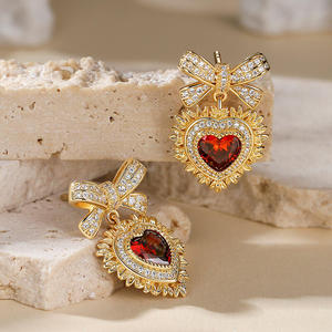 Jeulia Radiant Love Halo Heart Cut Rose Gold Plated Sterling <b>Silver</b> <b>Stud</b> Earrings - Product Image 5