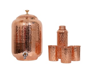 หม้อต้มน้ำทองแดงโบราณพร้อมดีไซน์เนอร์ทองเหลืองตกแต่งห้องครัว - Product Image 2